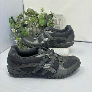 Skechers Women’s Size 10  Speedstres-Dart Sneakers 21067 Black Leather Shoes